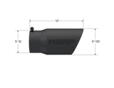 MBRP Universal Tip 6in O.D. Angled Rolled End 5 inlet 12 length - Black Finish
