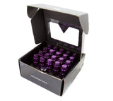 NRG 700 Series M12 X 1.25 Steel Lug Nut w/Dust Cap Cover Set 21 Pc w/Locks & Lock Socket - Purple