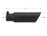 MBRP Universal Tip 3.5 O.D. Dual Wall Angled 2.5 inlet 12 length - Black Finish